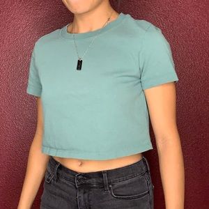Urban Outfitters teal cropped tee!